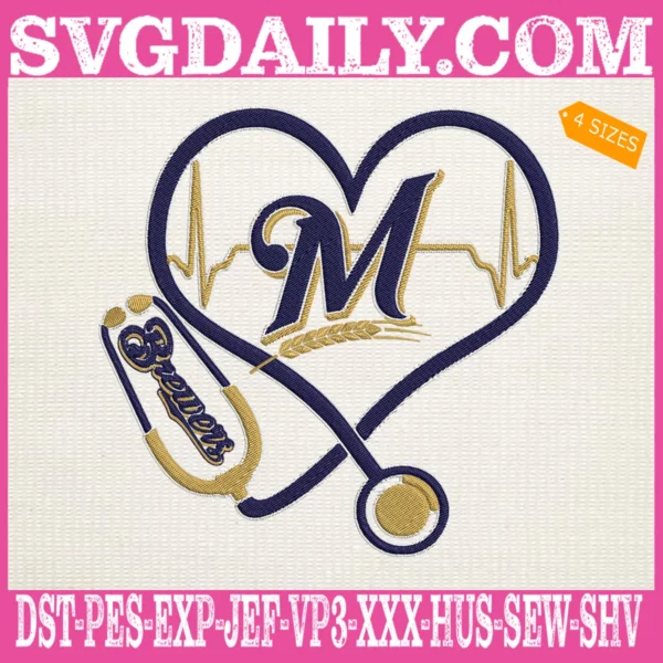 Milwaukee Brewers Nurse Stethoscope Embroidery Files