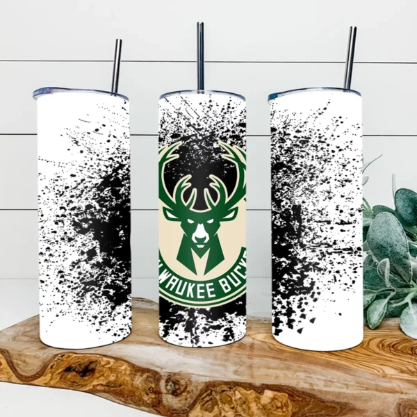 Milwaukee Bucks Basketball 20oz Skinny Tumbler