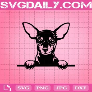Min Pin Miniature Pinscher Dog Peekaboo Svg