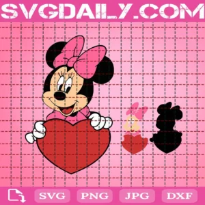 Minnie Mouse Holding A Heart Svg
