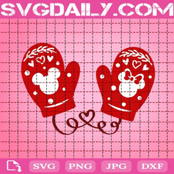 Mittens With Mouse Heads Svg