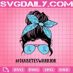 Mom Skull Diabetes Warrior Svg