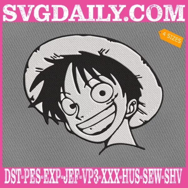 Monkey D.Luffy Face Embroidery Design