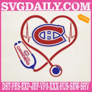 Montreal Canadiens Heart Stethoscope Embroidery Files