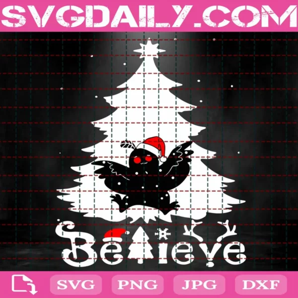 Mothman Christmas Believe Svg