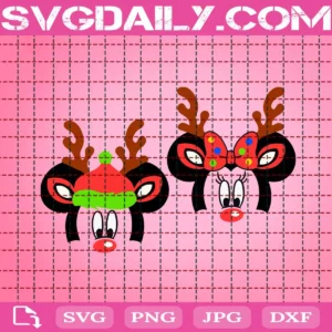 Mouse Ears Reindeers Svg