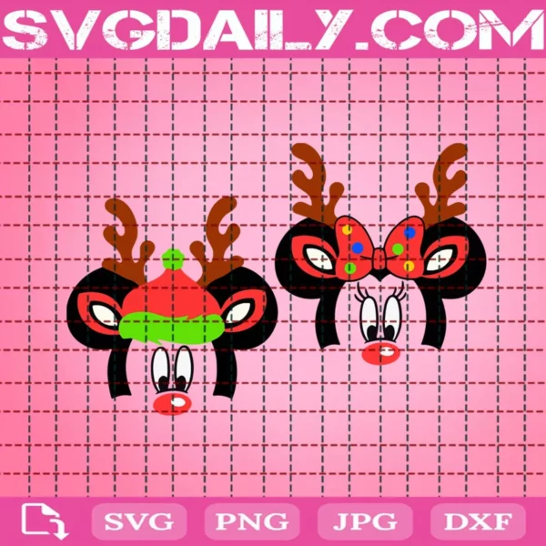 Mouse Ears Reindeers Svg