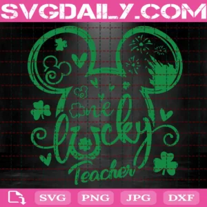 Mouse One Lucky Teacher Svg