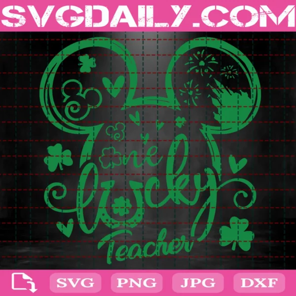 Mouse One Lucky Teacher Svg