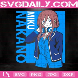 Nakano Miku Svg, Anime Waifu Svg
