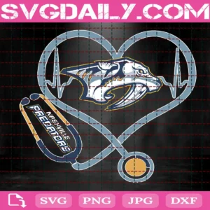 Nashville Predators Heart Stethoscope Svg