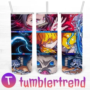 Nezuko Zenitsu And Inosuke 20oz Tumbler Skinny