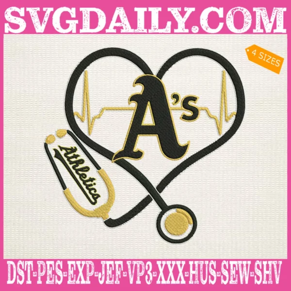 Oakland Athletics Nurse Stethoscope Embroidery Files