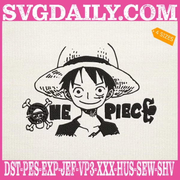 One Piece Luffy Embroidery Design