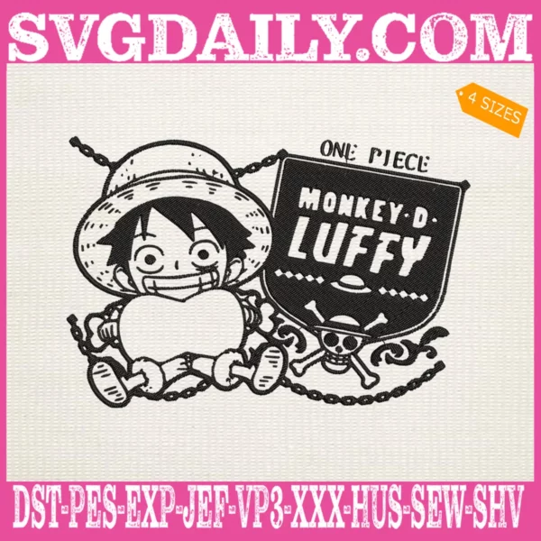 One Piece Monkey D Luffy Embroidery Design