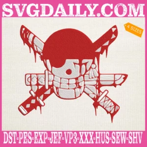 One Piece Skull Embroidery Design