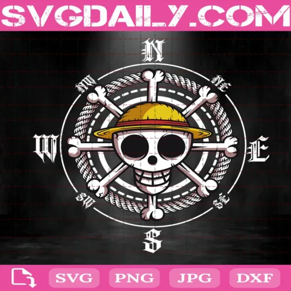 One Piece Straw Hat Pirates Skull Svg