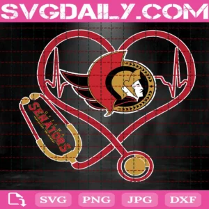 Ottawa Senators Heart Stethoscope Svg