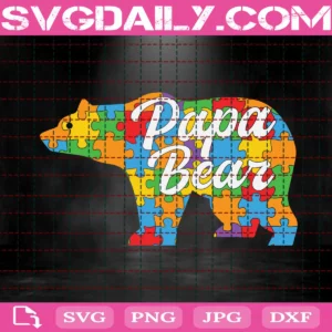 Papa Bear Svg, Autism Svg