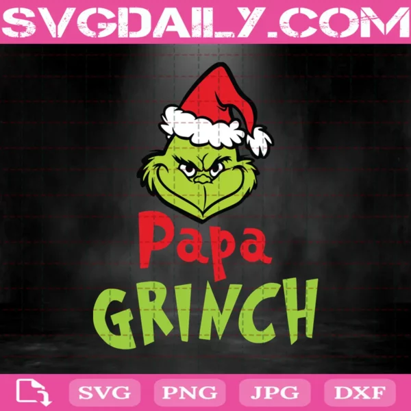 Papa Grinch Santa Hat Svg