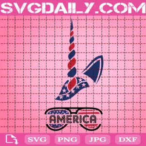 Patriotic American Unicorn Svg