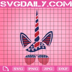 Patriotic Unicorn Svg