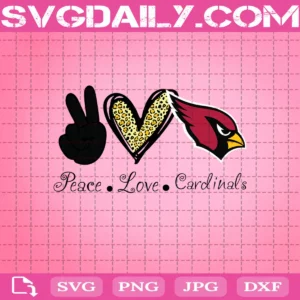 Peace Love Arizona Cardinals Svg
