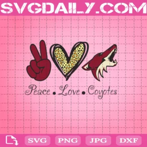 Peace Love Arizona Coyotes Svg