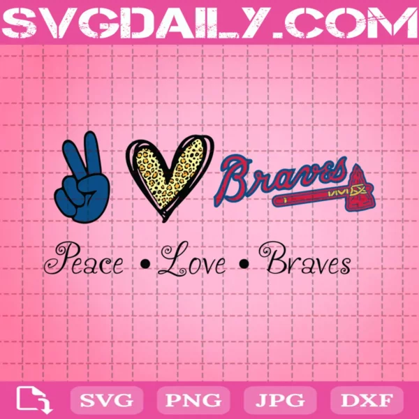 Peace Love Atlanta Braves Svg