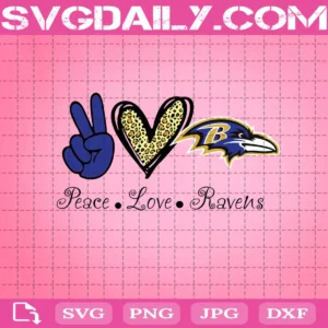 Peace Love Baltimore Ravens Svg