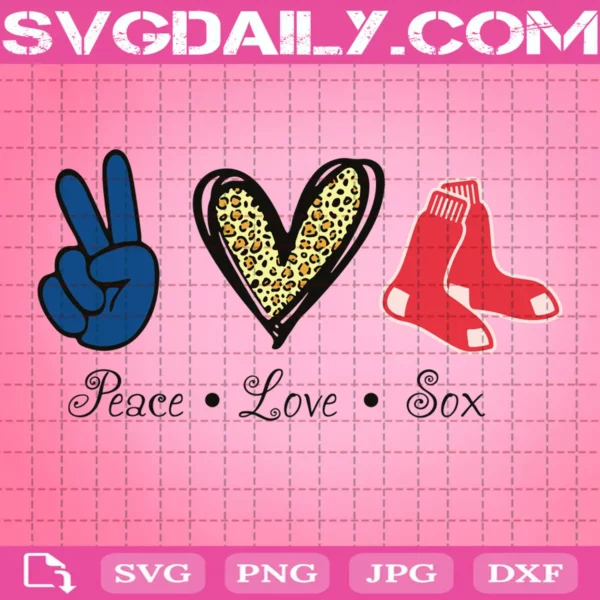 Peace Love Boston Red Sox Svg