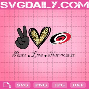Peace Love Carolina Hurricanes Svg