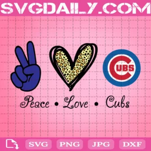 Peace Love Chicago Cubs Svg