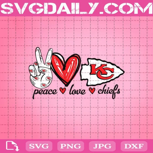 Peace Love Chiefs Svg