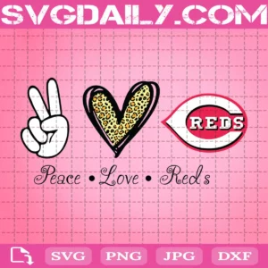 Peace Love Cincinnati Reds Svg