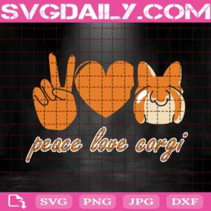 Peace Love Corgi Svg