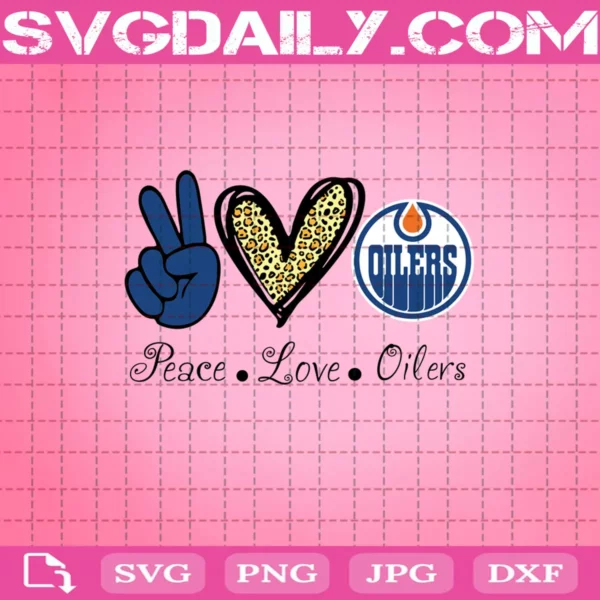 Peace Love Edmonton Oilers Svg