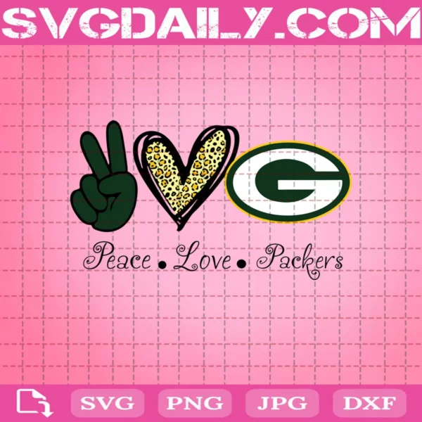 Peace Love Green Bay Packers Svg