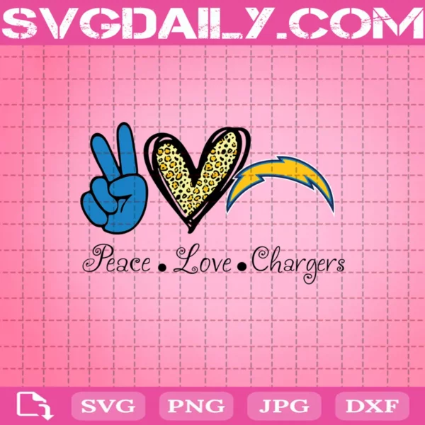 Peace Love Los Angeles Chargers Svg