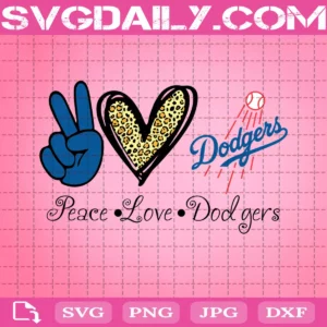 Peace Love Los Angeles Dodgers Svg