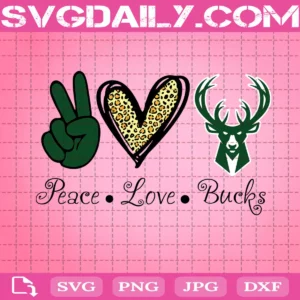 Peace Love Milwaukee Bucks Svg