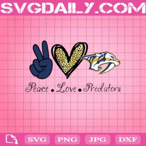 Peace Love Nashville Predators Svg