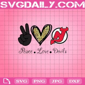 Peace Love New Jersey Devils Svg