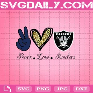 Peace Love Oakland Raiders Svg