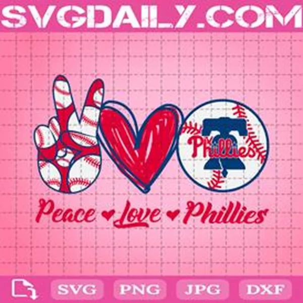 Peace Love Phillies Svg