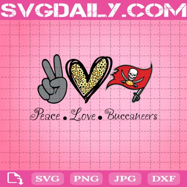 Peace Love Tampa Bay Buccaneers Svg