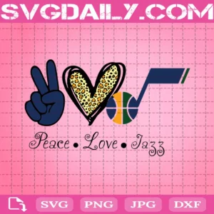 Peace Love Utah Jazz Svg
