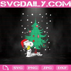 Peanuts Snoopy Holiday Christmas Tree Svg