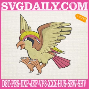 Pidgeot Pokemon Embroidery Design