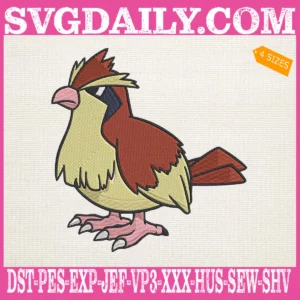 Pidgey Pokemon Embroidery Design